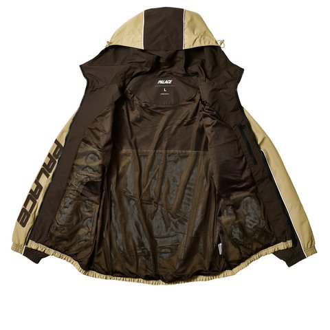 Palace PIPED HOODED SHELL JACKET BROWN - Colorway