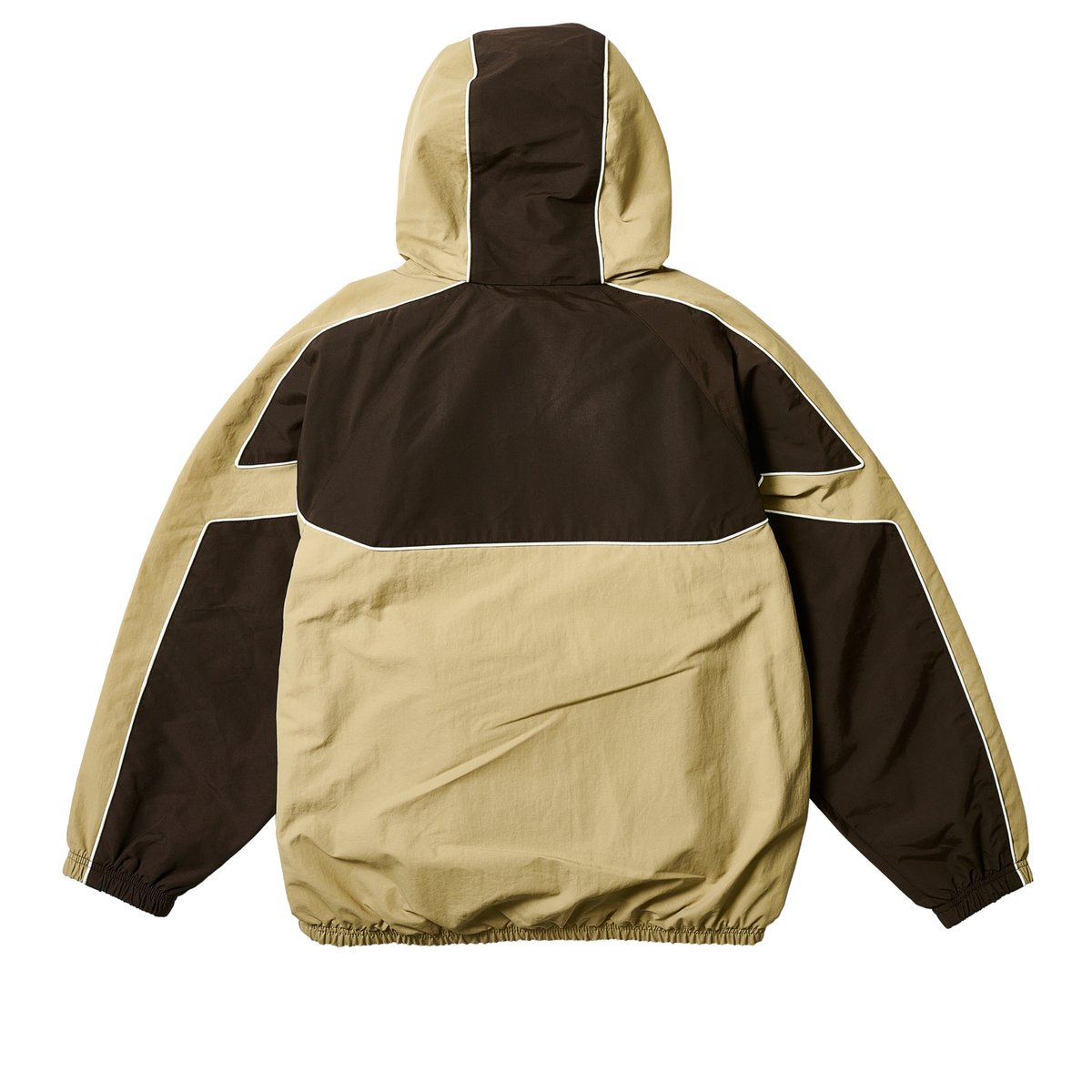 PIPED HOODED SHELL JACKET BROWN - Spring 2025 - Palace