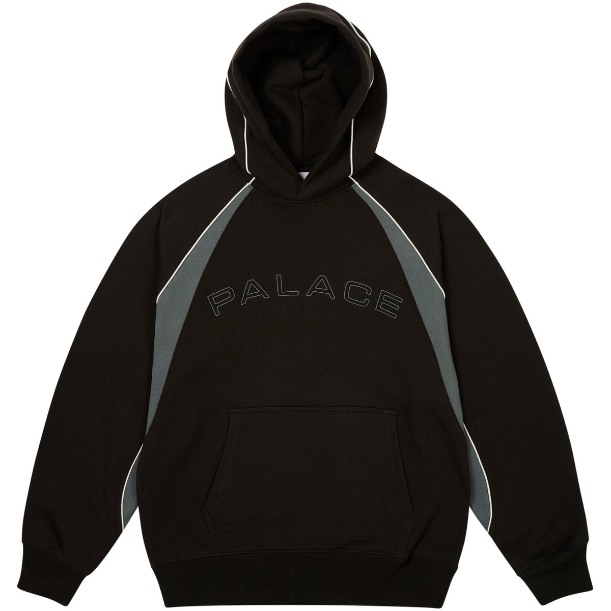 PIPED PANEL HOOD BLACK