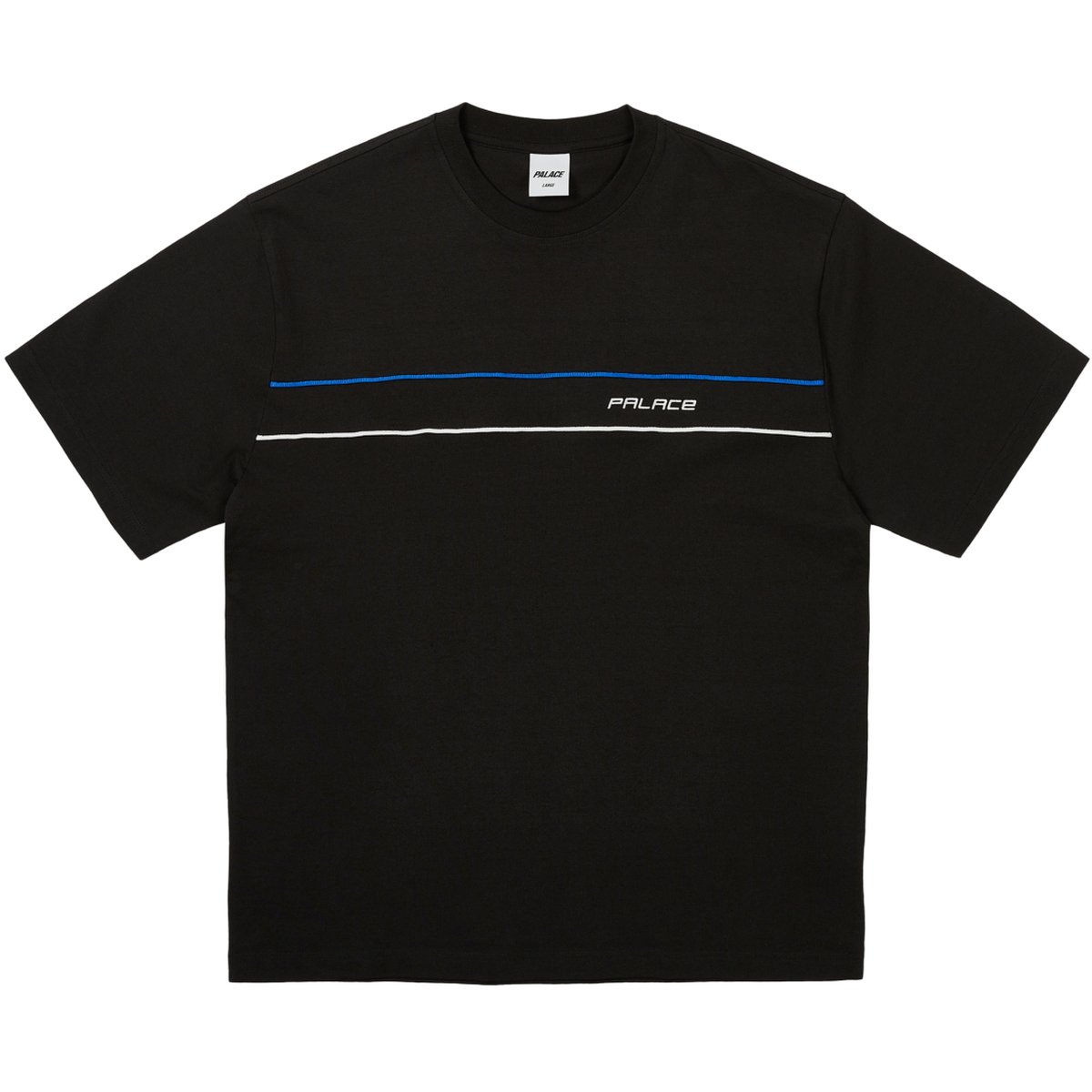PIPED PANEL T-SHIRT BLACK