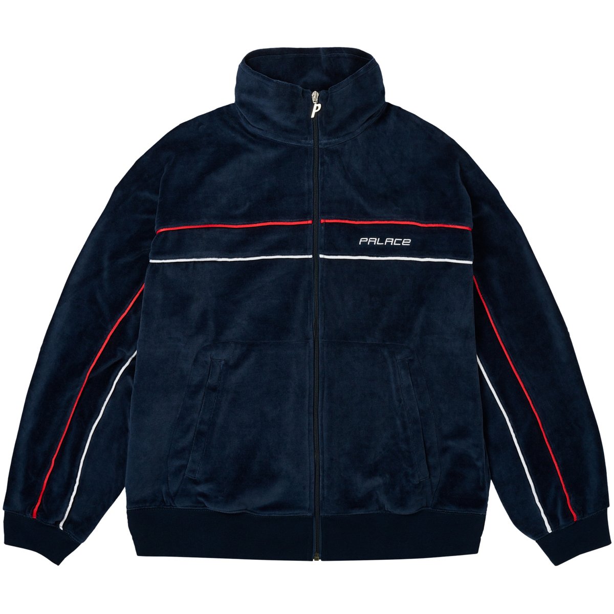 PIPED VELOUR FUNNEL NAVY