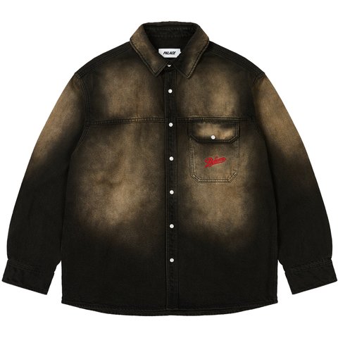 SCRIPTY DENIM SHIRT SAND WASH BLACK