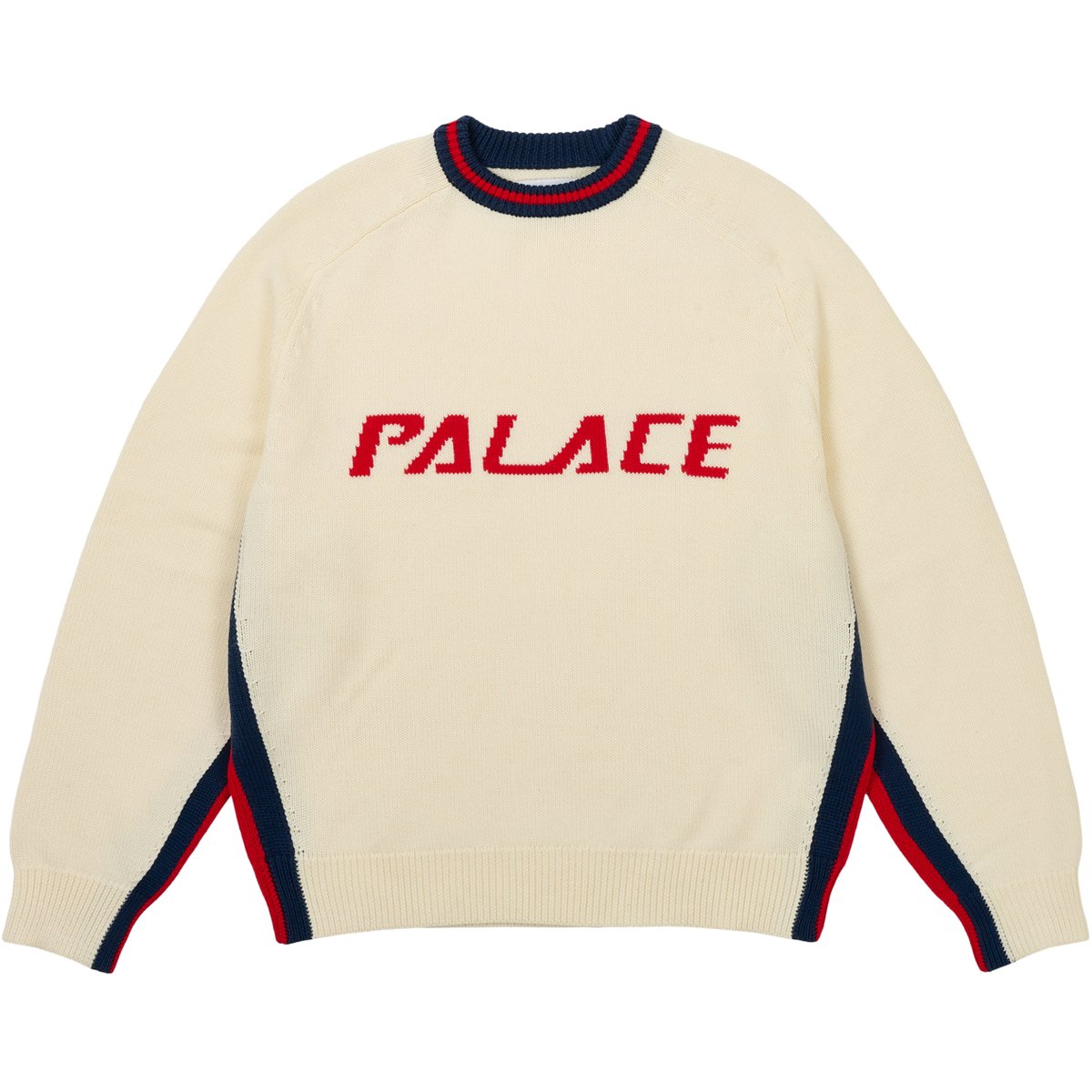 TRI COLOUR KNIT WHITE