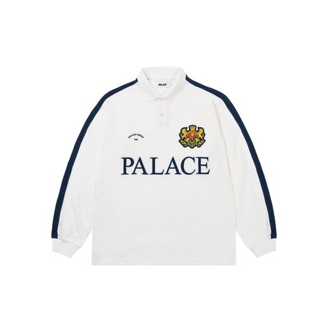 Palace ESTABLISHED LONGSLEEVE POLO NAVY - Style 3