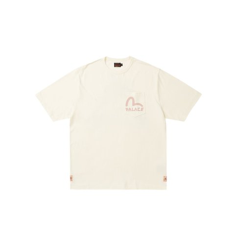 Palace PALACE EVISU HEAVY WASH T-SHIRT OFF WHITE - Style 4