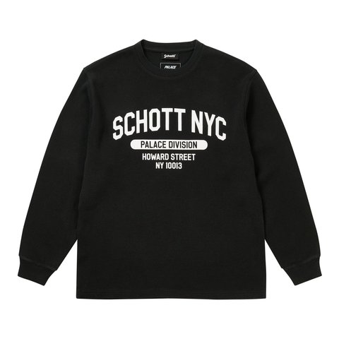 Palace PALACE SCHOTT WAFFLE LONGSLEEVE BLACK - Style 3