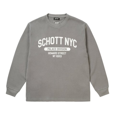 Palace PALACE SCHOTT WAFFLE LONGSLEEVE GREY - Style 3