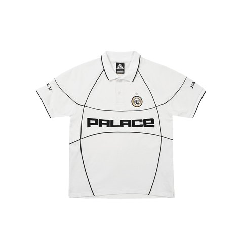 Palace PRO TEAM PIPED POLO WHITE - Style 3