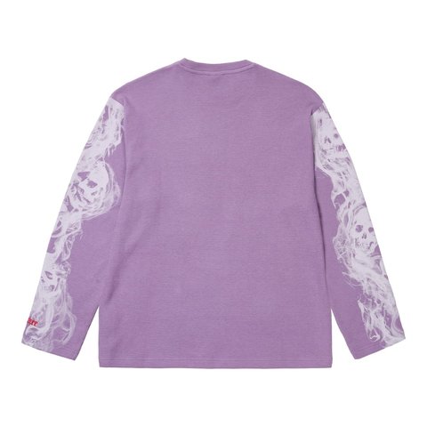 Palace SMOKED WAFFLE LONGSLEEVE FLAT GRAPE - Style 3
