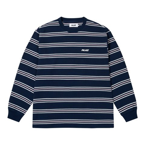 Palace TRIO STRIPE LONGSLEEVE NAVY - Style 3