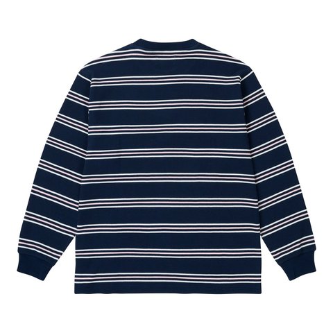 Palace TRIO STRIPE LONGSLEEVE NAVY - Style 3