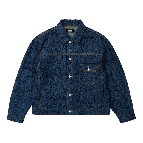 Palace LACE BLEACHED DENIM JACKET INDIGO DENIM - Style 4