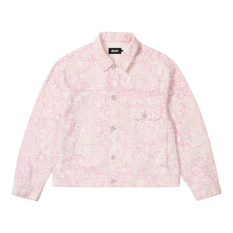Palace LACE BLEACHED DENIM JACKET PINK DENIM - Style 4