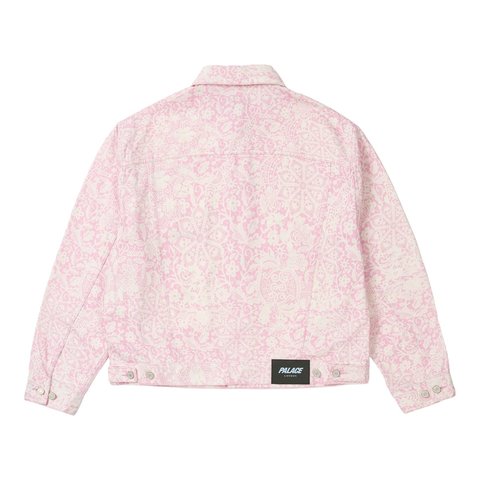 Palace LACE BLEACHED DENIM JACKET PINK DENIM - Style 4
