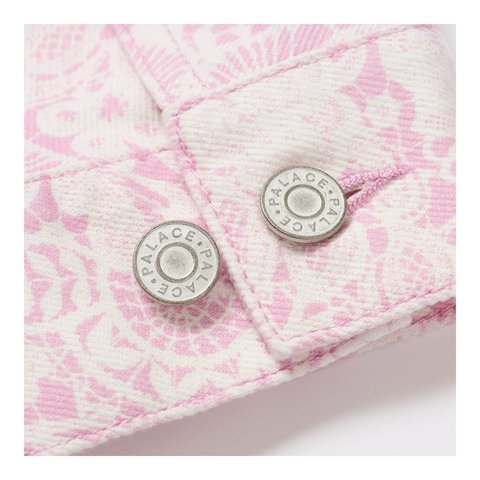 Palace LACE BLEACHED DENIM JACKET PINK DENIM - Style 4