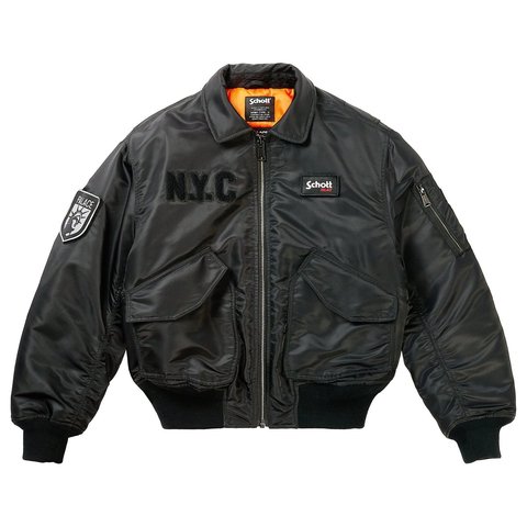 Palace PALACE SCHOTT CWU 90'S FIT BOMBER JACKET BLACK - Style 7