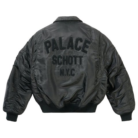 Palace PALACE SCHOTT CWU 90'S FIT BOMBER JACKET BLACK - Style 7