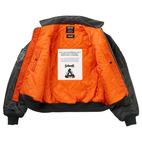 Palace PALACE SCHOTT CWU 90'S FIT BOMBER JACKET BLACK - Style 7