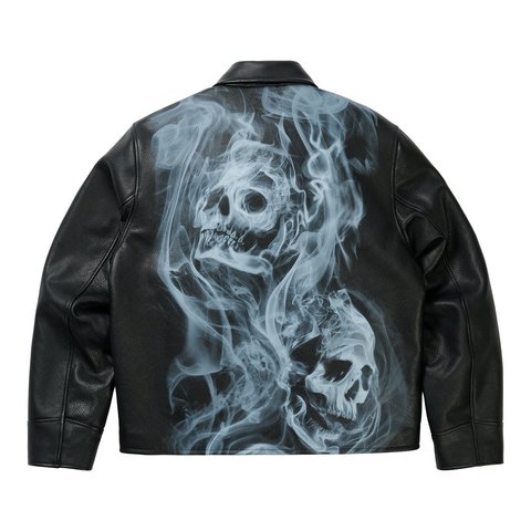 Palace SMOKED LEATHER JACKET BLACK - Style 5