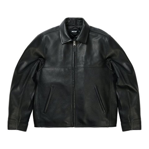 Palace SMOKED LEATHER JACKET BLACK - Style 5