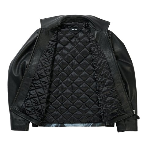 Palace SMOKED LEATHER JACKET BLACK - Style 5
