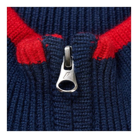Palace ESTABLISHED ZIP FUNNEL KNIT NAVY - Style 4