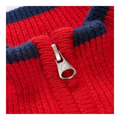 Palace ESTABLISHED ZIP FUNNEL KNIT TRUEST RED - Style 4