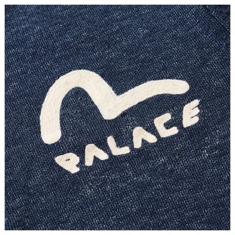 Palace PALACE EVISU ZIP THROUGH CHUNKY KNIT INDIGO - Style 4