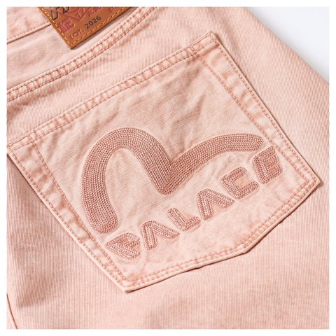 Palace PALACE EVISU LONG DENIM SHORT PINK WASH - Style 4