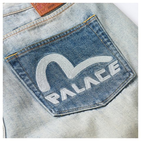 Palace PALACE EVISU LONG DENIM SHORT REVERSE INDIGO - Style 4