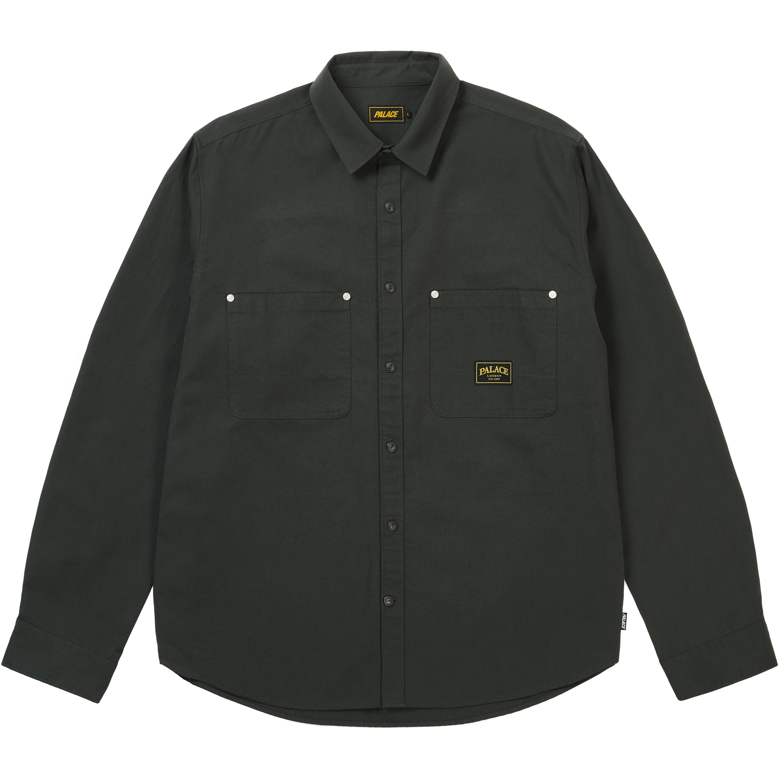COTTON TWILL OVERSHIRT WASHED BLACK
