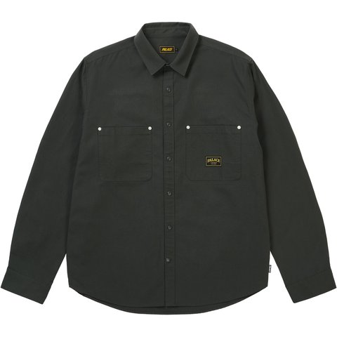 COTTON TWILL OVERSHIRT WASHED BLACK