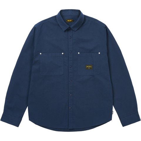 COTTON TWILL OVERSHIRT WASHED BLUE