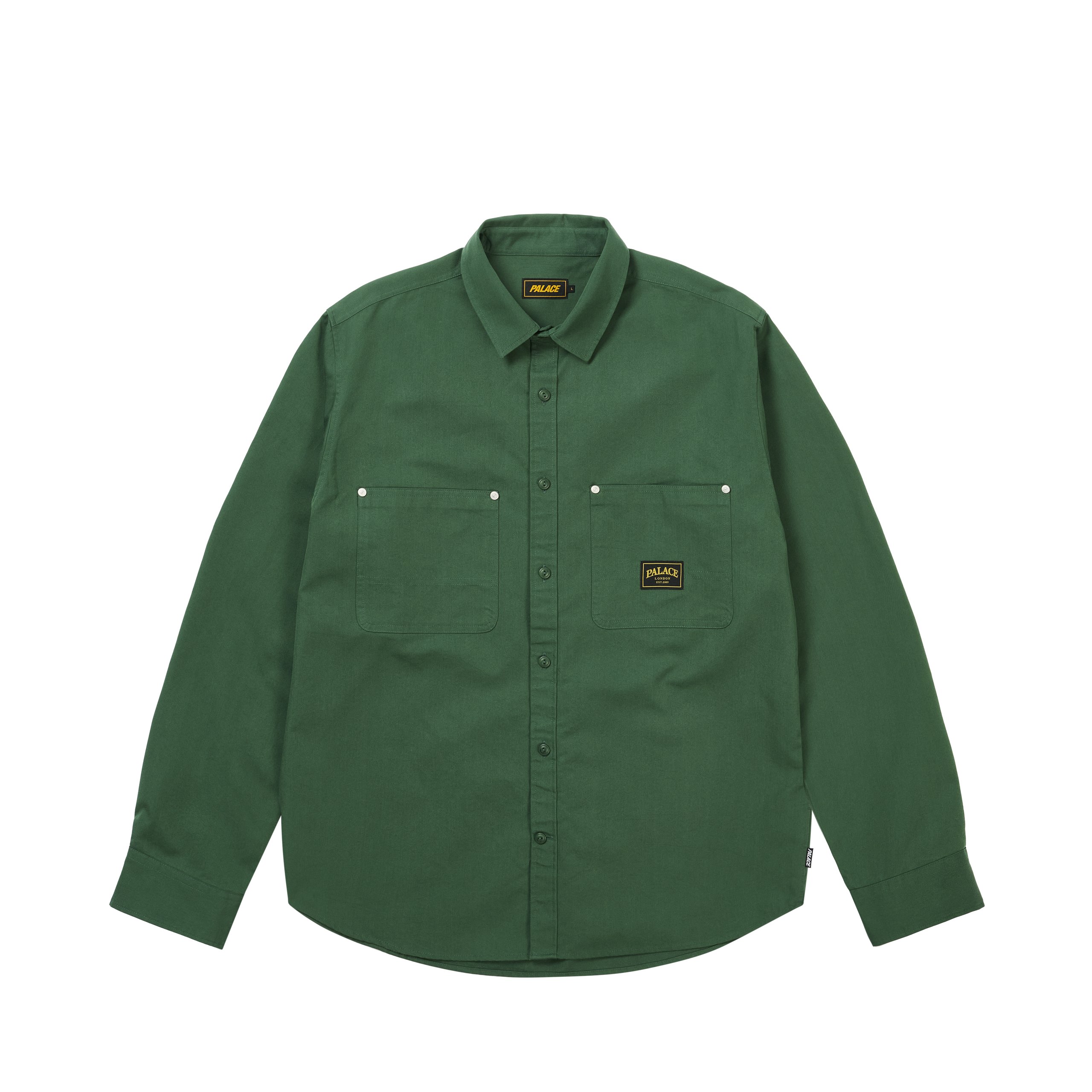 COTTON TWILL OVERSHIRT WASHED GREEN
