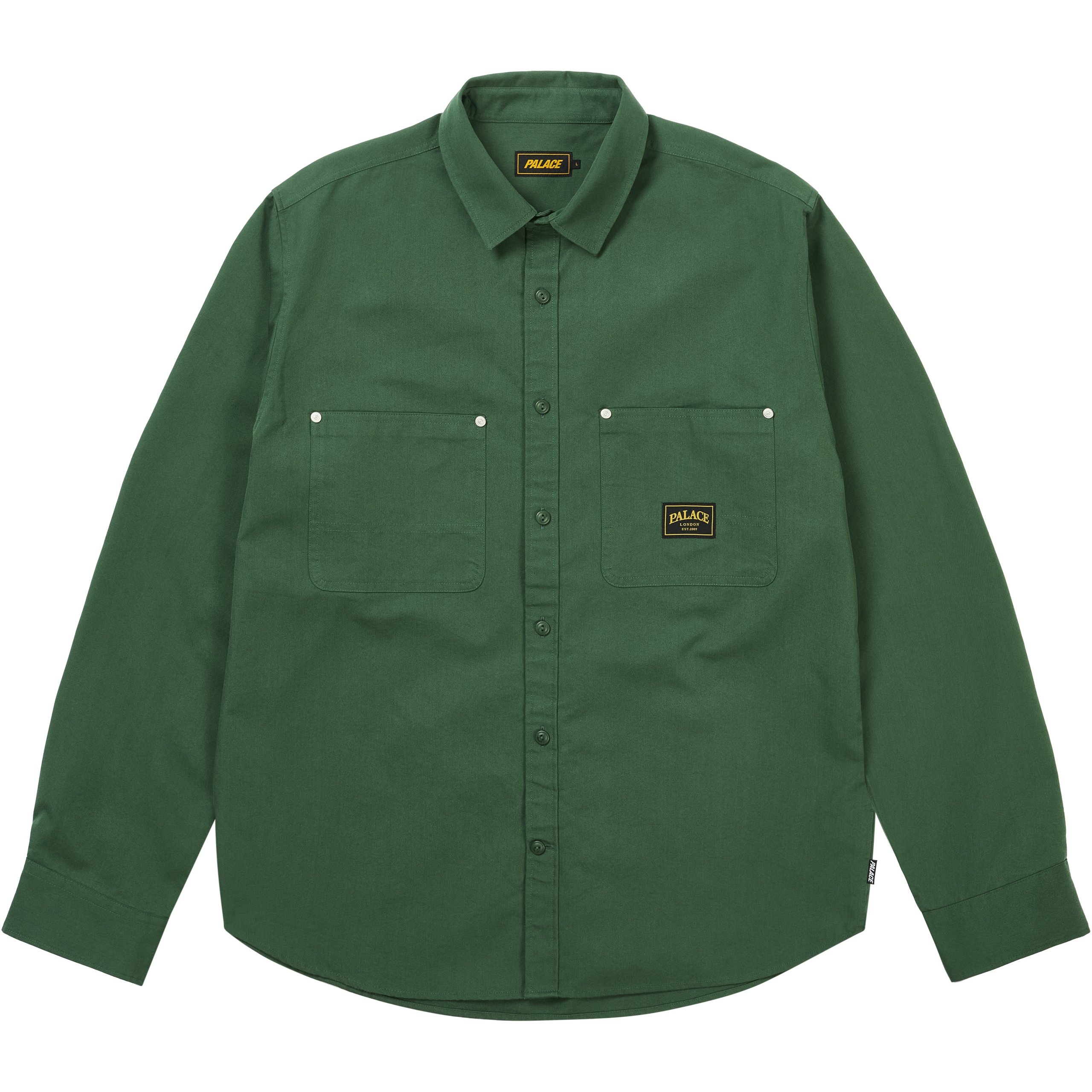 COTTON TWILL OVERSHIRT WASHED GREEN