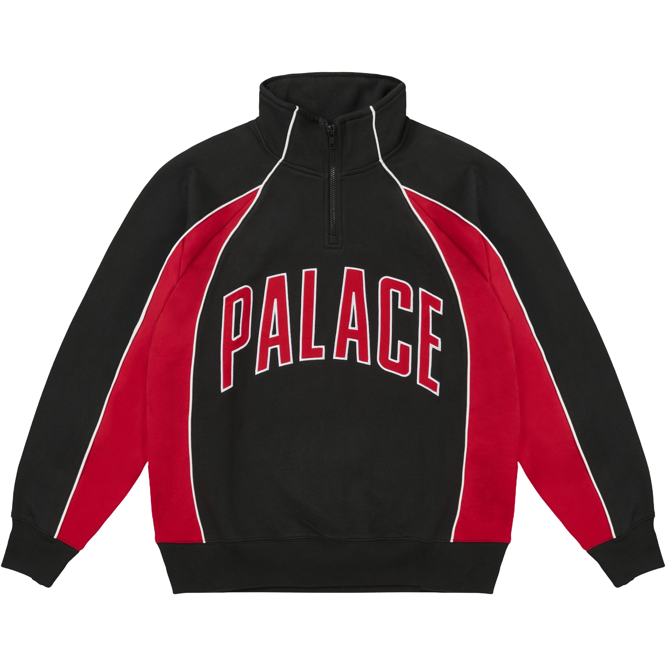 COURTSIDE 1/4 ZIP BLACK / TRUEST RED