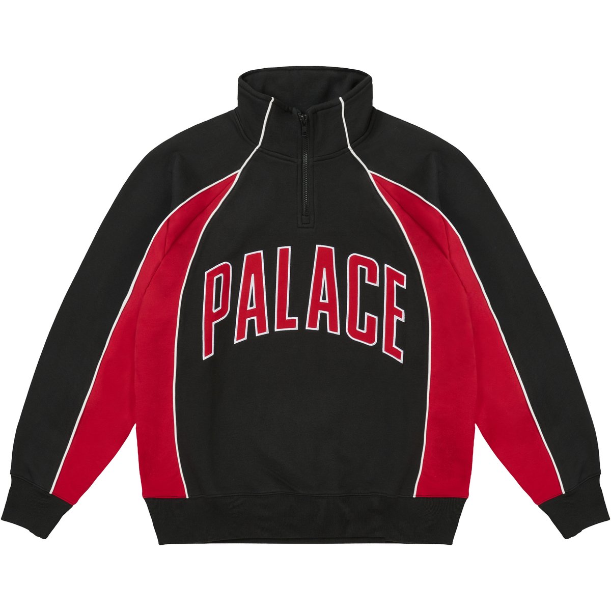 Palace COURTSIDE 1/4 ZIP BLACK / TRUEST RED (Spring 2026) - $168.00