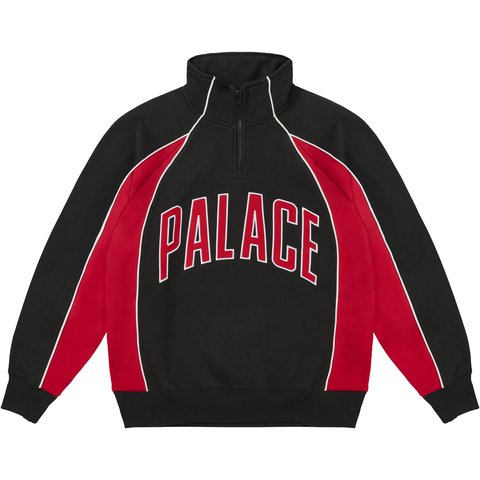 COURTSIDE 1/4 ZIP BLACK / TRUEST RED
