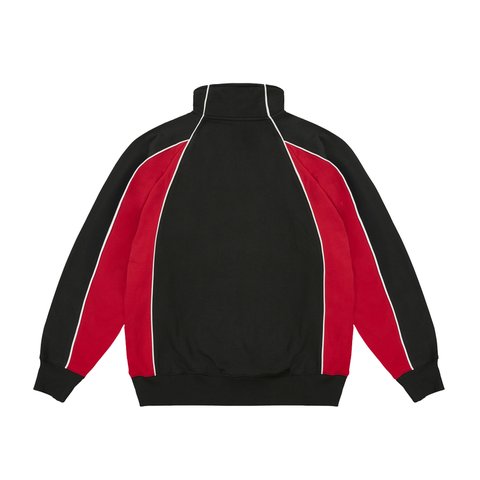 Palace COURTSIDE 1/4 ZIP BLACK / TRUEST RED - Colorway