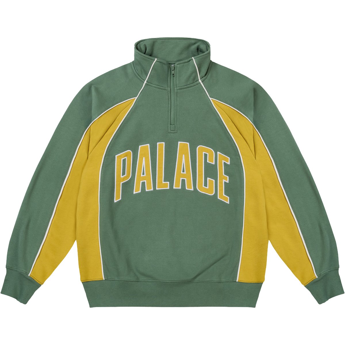 Palace COURTSIDE 1/4 ZIP RACEY GREEN / SUNNY YELLOW (Spring 2026) - $168.00