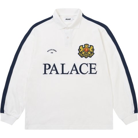 Palace ESTABLISHED LONGSLEEVE POLO WHITE
