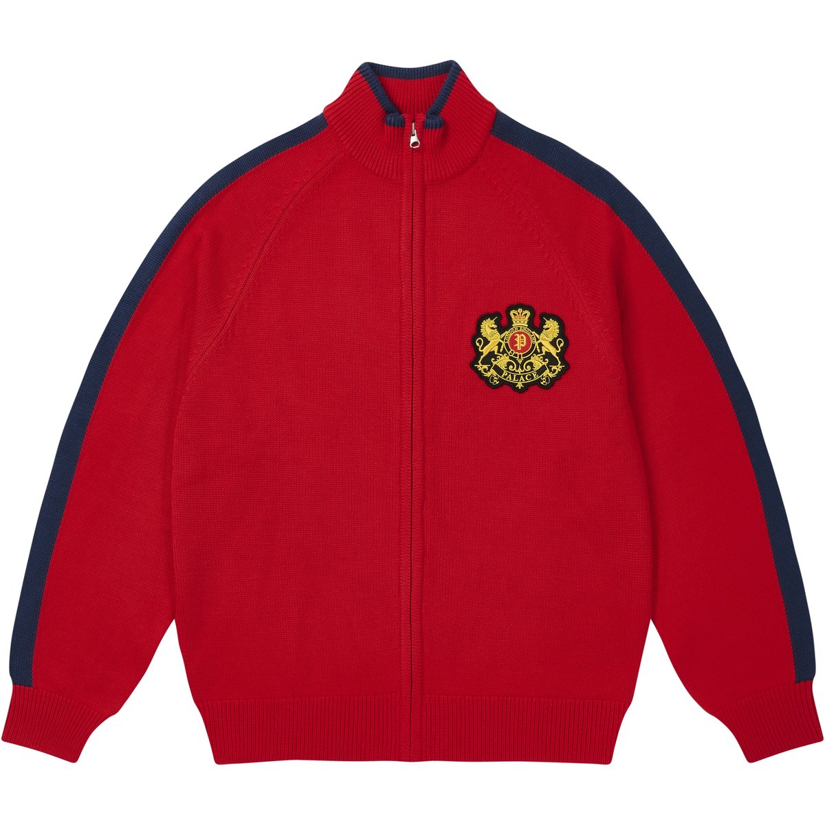 Palace ESTABLISHED ZIP FUNNEL KNIT TRUEST RED (Spring 2026) - $198.00