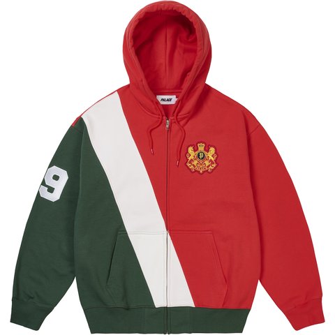 Palace ESTABLISHED ZIP HOOD RED