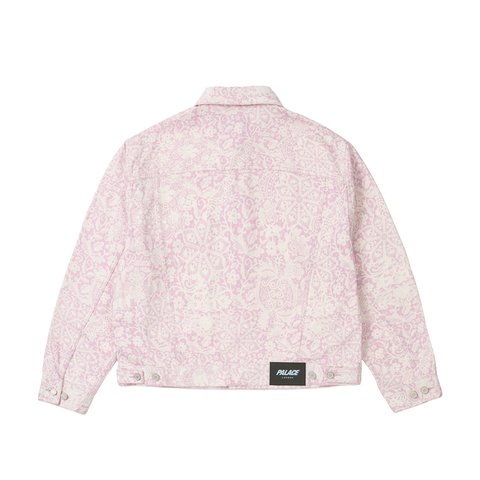 Palace LACE BLEACHED DENIM JACKET PINK DENIM - Colorway