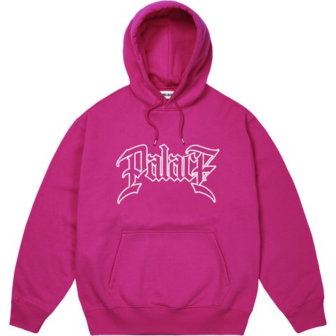Palace LE SCRIPT HOOD HEAVY PINK