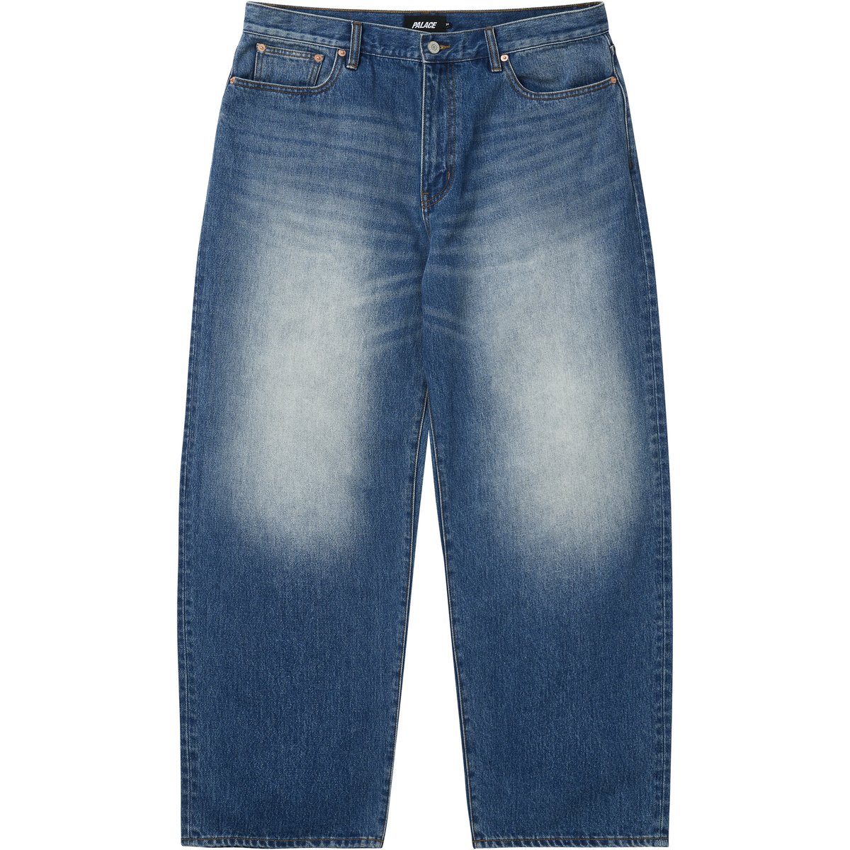 Palace LE SCRIPT P90 BAGGY JEAN DISTRESS BLUE WASH (Spring 2026) - $188.00