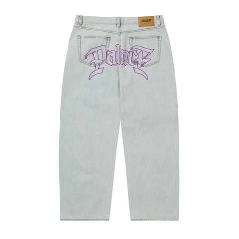 Palace LE SCRIPT P90 BAGGY JEAN LIGHT ACID WASH - Colorway