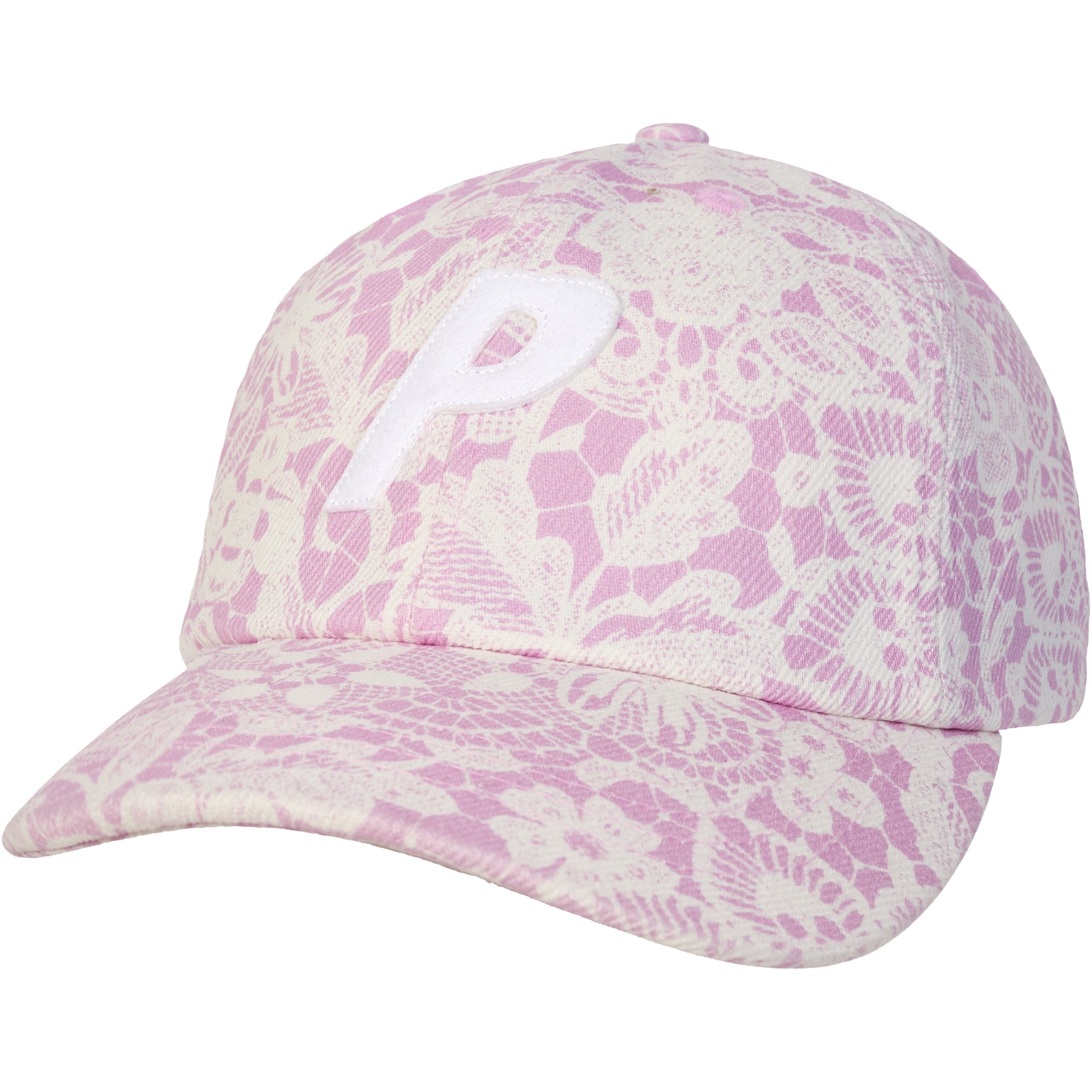 P 6-PANEL DENIM LACE PRINT PINK