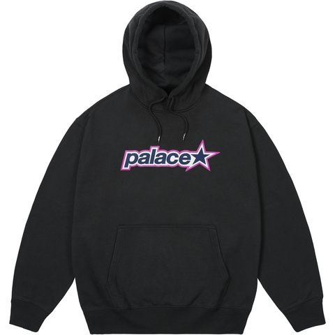 P STAR HOOD BLACK