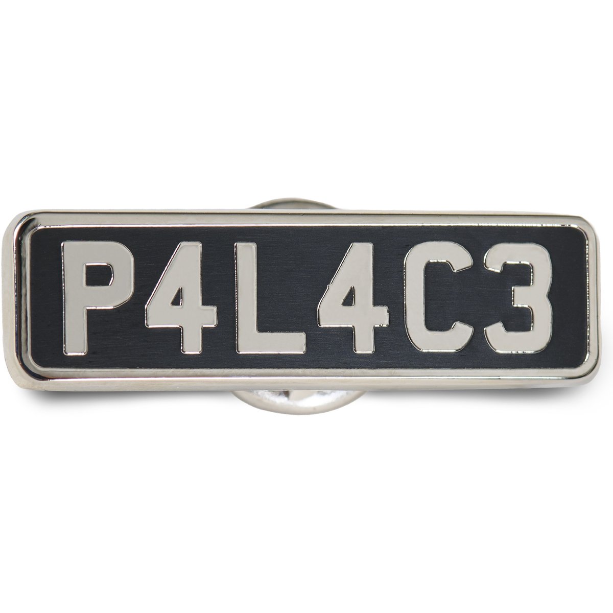 Palace PAL PLATE PIN BADGE BLACK / SILVER (Spring 2026) - $8.00